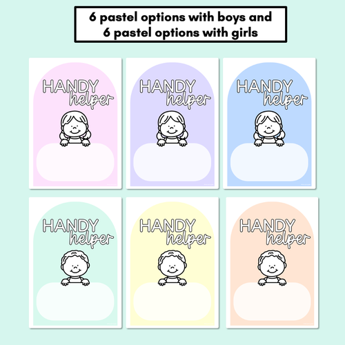 Resource preview 2 for Handy Helpers Classroom Jobs Display - Pastel Classroom Decor