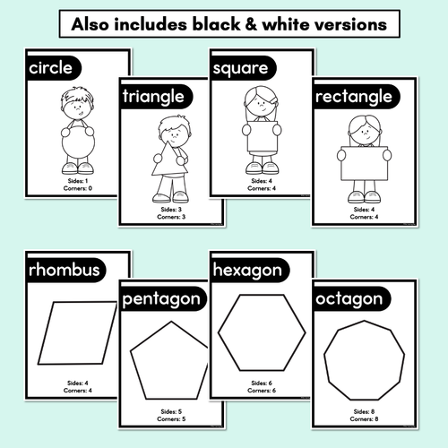 Resource preview 4 for 2D Shape Posters - Pastel Classroom Decor