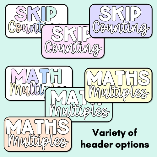 Resource preview 5 for Multiples & Skip Counting Posters - Pastel Classroom Decor