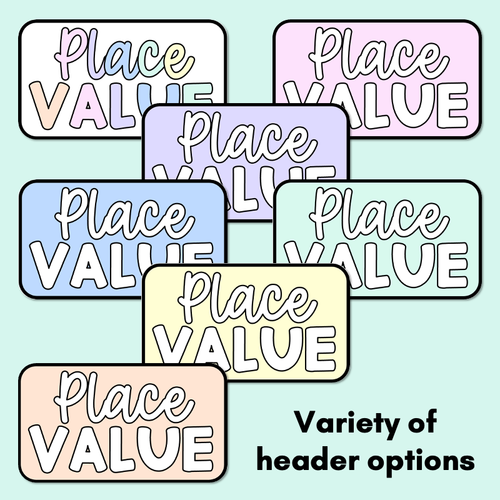 Resource preview 4 for Place Value Posters - Pastel Classroom Decor