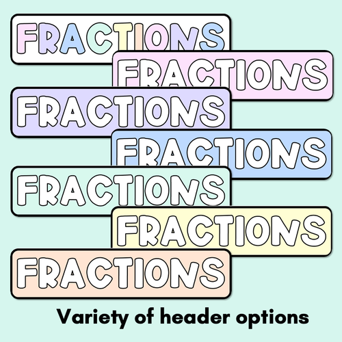 Resource preview 5 for Fractions Posters - Pastel Classroom Decor