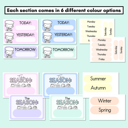 Resource preview 4 for PASTEL CLASSROOM DECOR Calendar and Weather Display