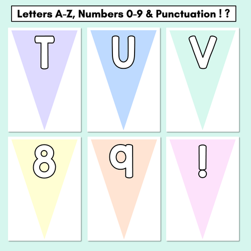 Resource preview 2 for PASTEL CLASSROOM DECOR - Editable Bunting