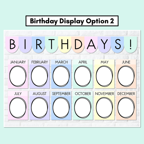 Resource preview 3 for PASTEL CLASSROOM DECOR Birthday Displays