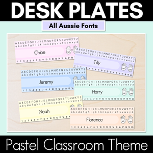 PASTEL CLASSROOM DECOR - Editable Desk Plates / Student Name Tags