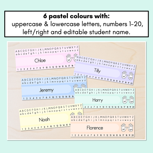 Resource preview 2 for PASTEL CLASSROOM DECOR - Editable Desk Plates / Student Name Tags