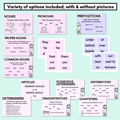 Resource preview 2 for Parts of Speech Grammar Posters - Pastel Classroom Decor