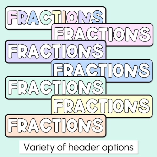Resource preview 5 for Fractions Posters - Pastel Classroom Decor