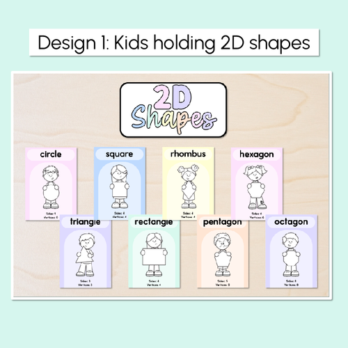 Resource preview 2 for 2D Shape Posters - Pastel Classroom Decor