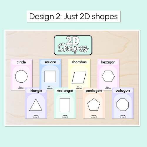 Resource preview 3 for 2D Shape Posters - Pastel Classroom Decor