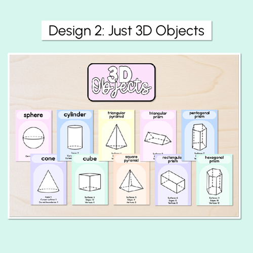 Resource preview 3 for 3D Object Posters - Pastel Classroom Decor