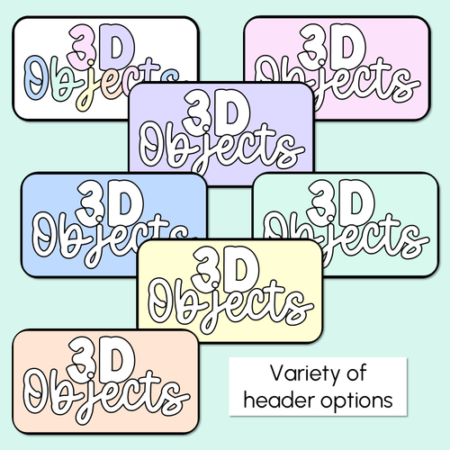 Resource preview 5 for 3D Object Posters - Pastel Classroom Decor