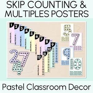 Multiples & Skip Counting Posters - Pastel Classroom Decor