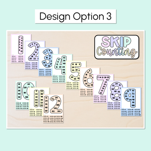 Resource preview 4 for Multiples & Skip Counting Posters - Pastel Classroom Decor