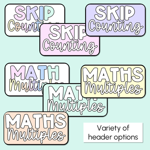 Resource preview 5 for Multiples & Skip Counting Posters - Pastel Classroom Decor