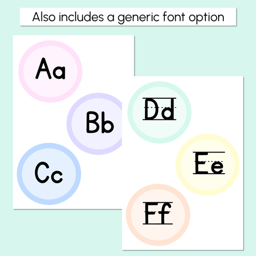 Resource preview 3 for Pastel Classroom Decor - Alphabet Toppers