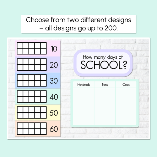 Resource preview 3 for Pastel Classroom Decor - Days of School Display