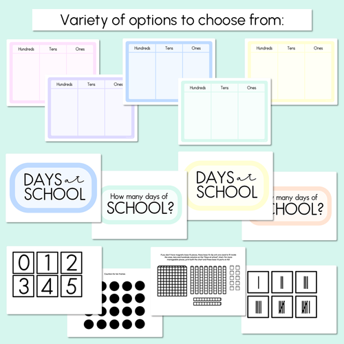 Resource preview 4 for Pastel Classroom Decor - Days of School Display