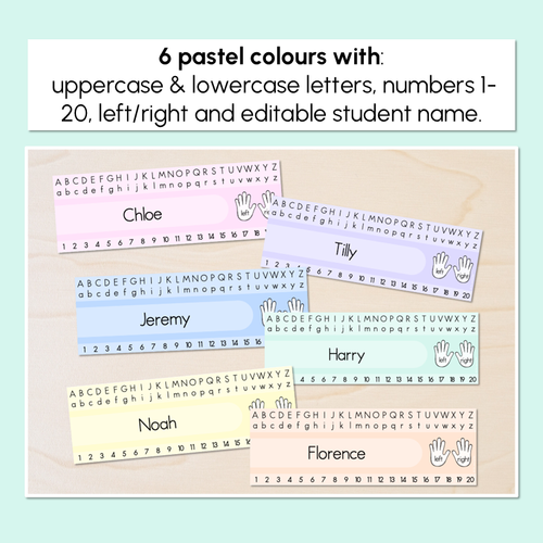 Resource preview 2 for Pastel Classroom Decor - Editable Desk Plates / Student Name Tags