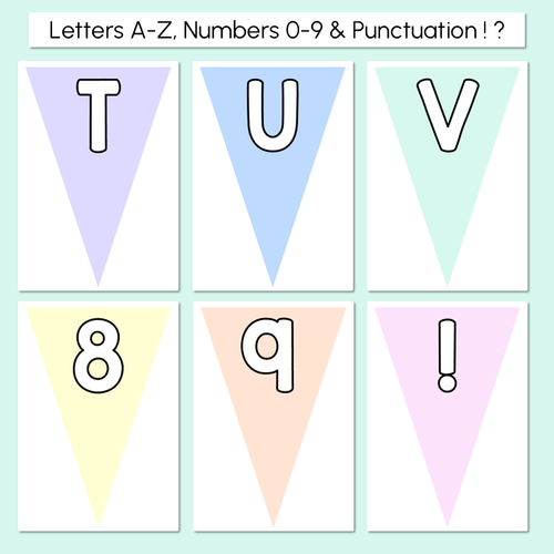 Resource preview 2 for Editable Bunting - Pastel Classroom Decor