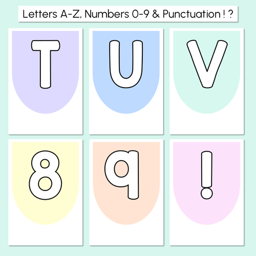 Resource preview 2 for Pastel Classroom Decor - Editable Scalloped Bunting