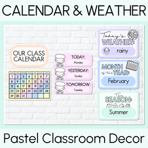 PASTEL CLASSROOM DECOR Calendar and Weather Display