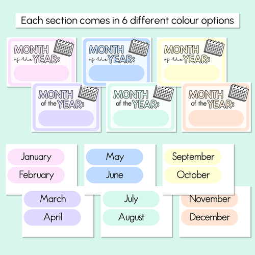 Resource preview 4 for PASTEL CLASSROOM DECOR Calendar and Weather Display