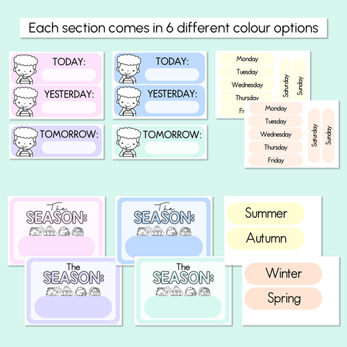 Resource preview 5 for PASTEL CLASSROOM DECOR Calendar and Weather Display