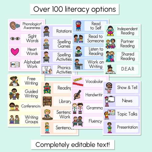 Resource preview 2 for PASTEL CLASSROOM DECOR - Editable Visual Timetable