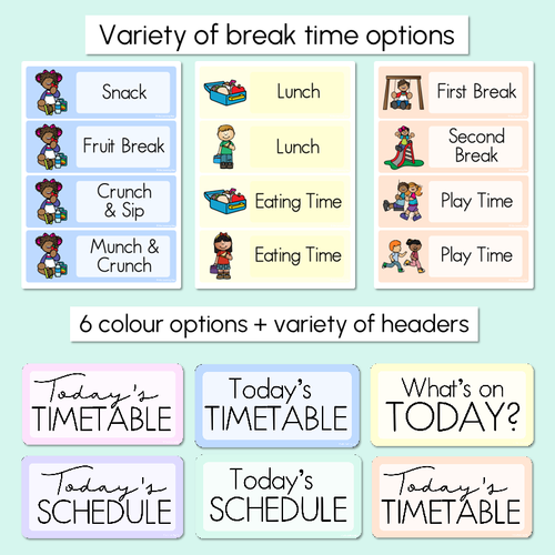 Resource preview 4 for PASTEL CLASSROOM DECOR - Editable Visual Timetable