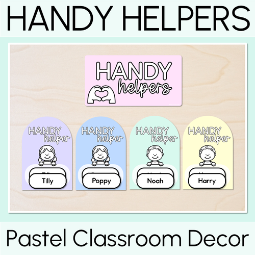 Resource preview 1 for Handy Helpers Classroom Jobs Display - Pastel Classroom Decor