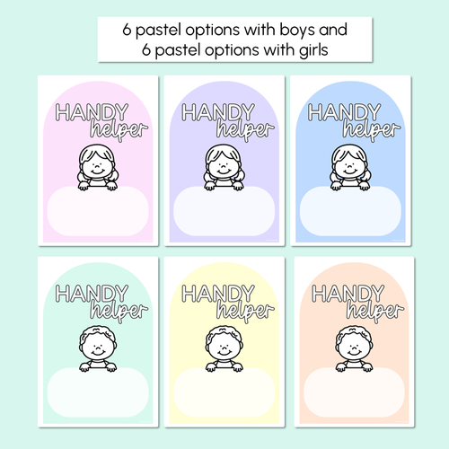 Resource preview 2 for Handy Helpers Classroom Jobs Display - Pastel Classroom Decor