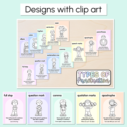 Resource preview 2 for Punctuation Posters - Pastel Classroom Decor