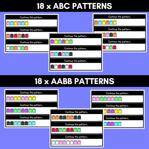 Resource preview 3 for Patterns in Kindergarten Task Cards - Snap Cubes or Unifix Cubes