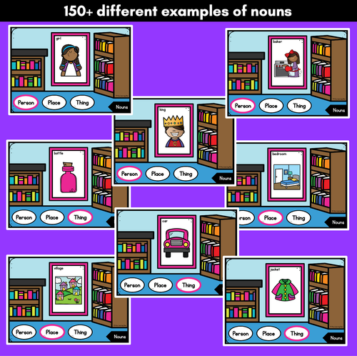 Resource preview 2 for Types of Nouns Interactive PowerPoint Slides - PERSON, PLACE OR THING?