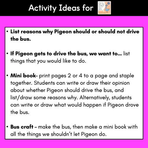 Resource preview 2 for Persuasive Writing Templates & Slides - Don't Let The Pigeon Drive The Bus