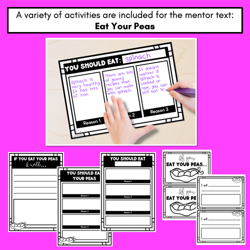 Resource preview 2 for Persuasive Writing Templates & Slides - Eat Your Peas