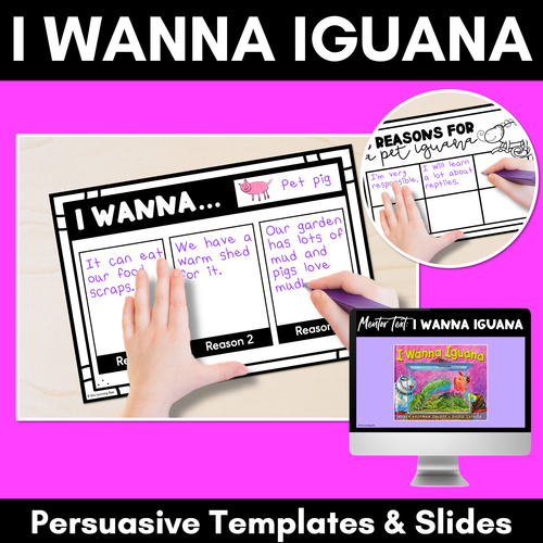 Resource preview 1 for Persuasive Writing Templates & Slides - I Wanna Iguana