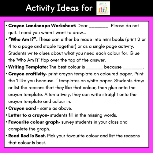 Resource preview 3 for Persuasive Writing Templates & Slides - The Day The Crayons Quit