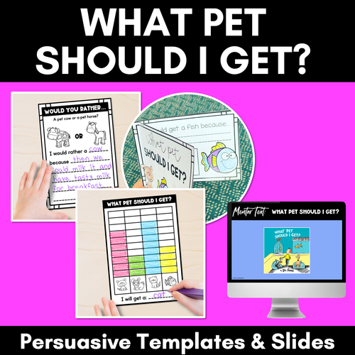 Resource preview 1 for Persuasive Writing Templates & Slides - What Pet Should I Get?