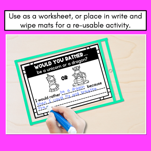 Resource preview 2 for Would You Rather Opinion Writing Templates - Persuasive Writing