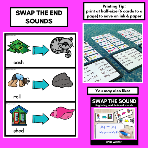 Resource preview 4 for Phonemic Awareness - Phoneme Substitution with Common Consonant Digraphs