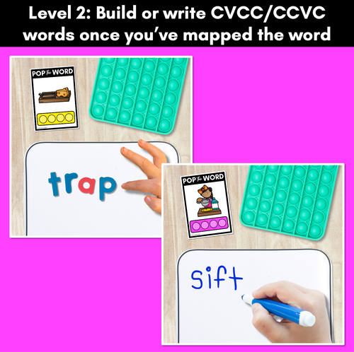 Resource preview 3 for CCVC CVCC POPPIT TASK CARDS - Phonemic Awareness + CVCC Word Mapping