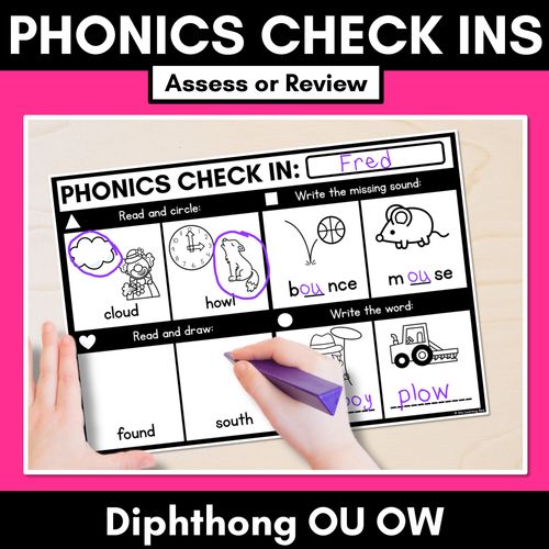 Resource preview 2 for Phonics Check In Assessments - Diphthongs Bundle