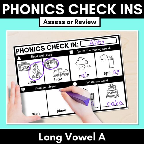 Resource preview 6 for Phonics Check In Assessments - Long Vowels Bundle