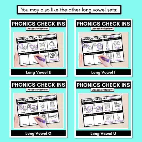 Resource preview 4 for PHONICS CHECK INS - Long Vowel A - No Prep Phonics Assessments