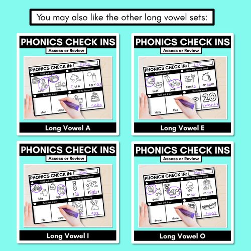 Resource preview 4 for PHONICS CHECK INS - Long Vowel U - No Prep Phonics Assessments