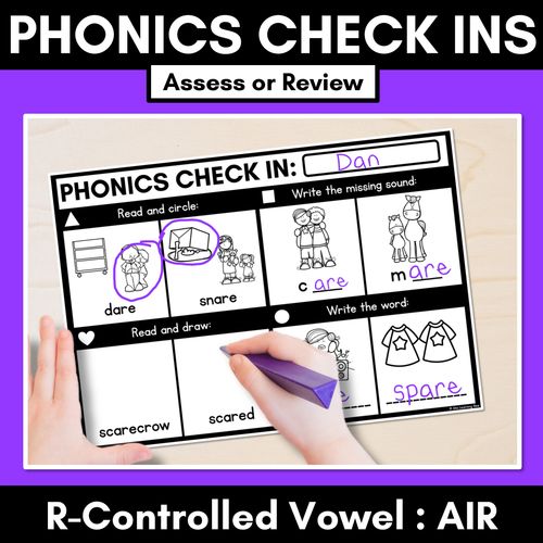 Resource preview 6 for Phonics Check In Assessments - R-Controlled Vowels Bundle