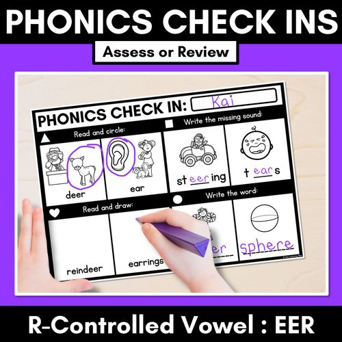 Resource preview 3 for Phonics Check In Assessments - R-Controlled Vowels Bundle