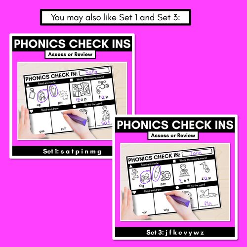 Resource preview 4 for PHONICS CHECK INS - CVC Words & CVCC CCVC Words Set 2 - No Prep Phonics Assessments